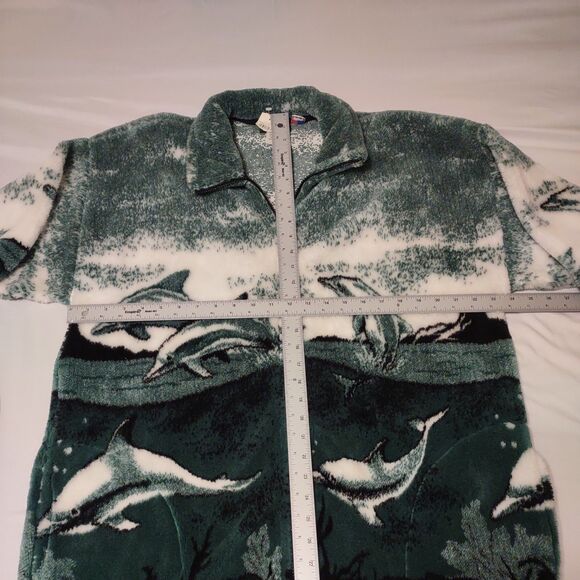 Vintage George Vine Dolphin Jacket Men's XL Sherpa Fleece Full Zip Made in USA - Picture 11 of 16